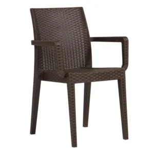 mobiliario-contract-sillon glady apilable polipropileno marron chocolate